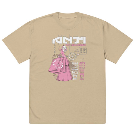 [ID: 713-G91] Anti Consumerism - Futuristic Oversized Faded T-Shirt