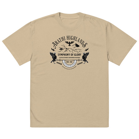 [ID: 713-G98] Arathi Honor Badge - Veteran Oversized Faded T-Shirt