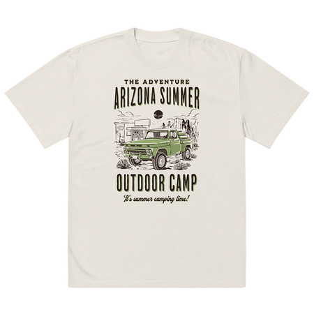 [ID: 713-G100] Arizona Outdoor Camp - Classic Truck Oversized Faded T-Shirt