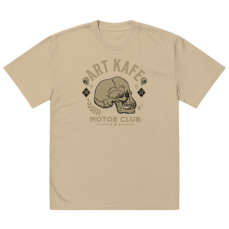 [ID: 713-G103] Art Kafe Motor Club Oversized Faded T-Shirt