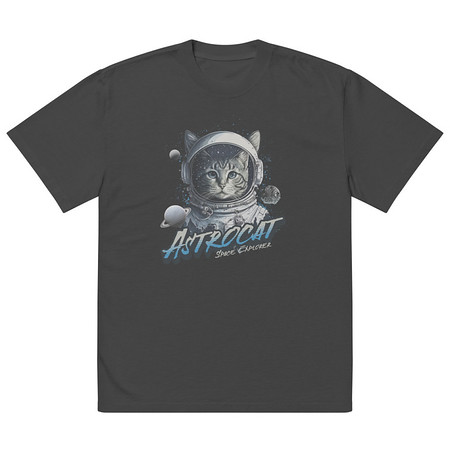 [ID: 713-G109] Astrocat Oversized Faded T-Shirt