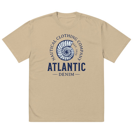 [ID: 713-G113] Atlantic Denim - Nautical Oversized Faded T-Shirt