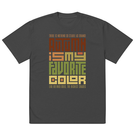 [ID: 713-G116] Autumn is my Favorite Color - Lettering Oversized Faded T-Shirt