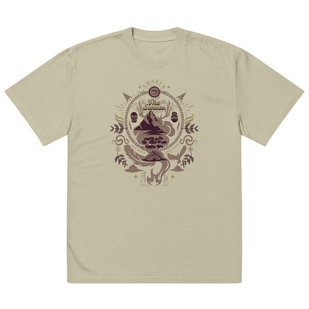 [ID: 713-G119] Awaken The Senses - Coffee Beans Oversized Faded T-Shirt