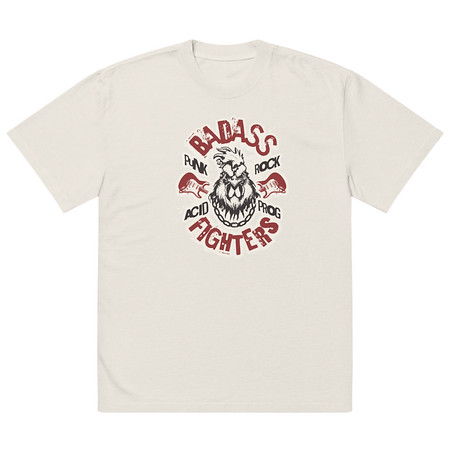 [ID: 713-G130] Badass Fighters Oversized Faded T-Shirt