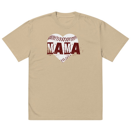 [ID: 713-G142] Baseball MAMA Oversized Faded T-Shirt