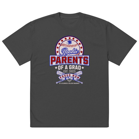 [ID: 713-G143] Baseball Mom Of A Graduate Oversized Faded T-Shirt