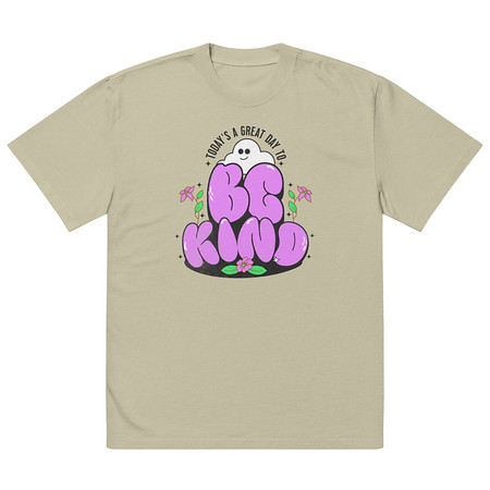 [ID: 713-G156] Be Kind Oversized Faded T-Shirt