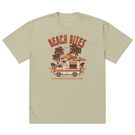 [ID: 713-G162] Beach Bites Oversized Faded T-Shirt