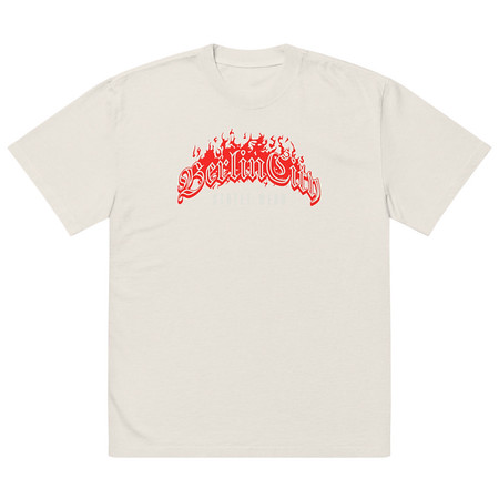 [ID: 713-G183] Berlin City Streetwear - Fire Oversized Faded T-Shirt