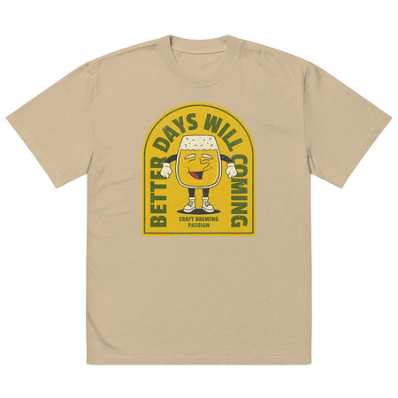 [ID: 713-G194] Better Days Will Coming Oversized Faded T-Shirt