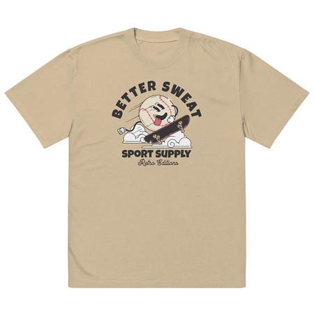 [ID: 713-G195] Better Sweat Sport Supply Oversized Faded T-Shirt
