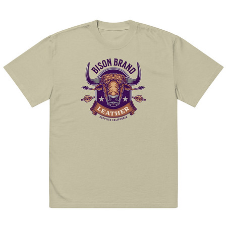 [ID: 713-G211] Bison Brand Leather - Animal Oversized Faded T-Shirt