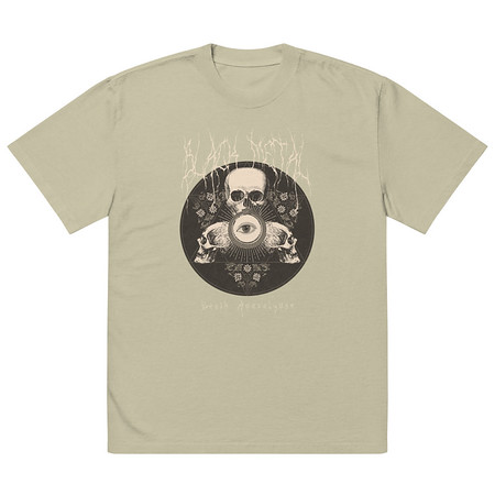 [ID: 713-G228] Black Metal - Hardcore skull theme design Oversized Faded T-Shirt