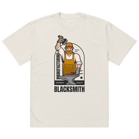 [ID: 713-G232] Blacksmith Workshop - Metalwork Oversized Faded T-Shirt