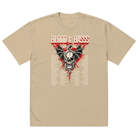 [ID: 713-G236] Blood & Basss - Snake and Skull Oversized Faded T-Shirt