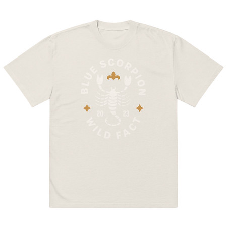 [ID: 713-G242] Blue Scorpion - Wildlife Animal Oversized Faded T-Shirt
