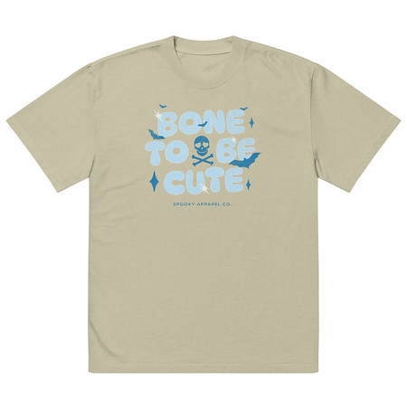 [ID: 713-G250] Bone To Be Cute - Halloween Oversized Faded T-Shirt