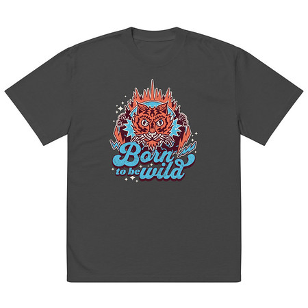 [ID: 713-G263] Born to be Wild - Tiger Oversized Faded T-Shirt
