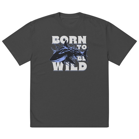 [ID: 713-G264] BORN TO BE WILD Oversized Faded T-Shirt