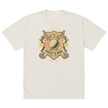 [ID: 713-G266] Born To Golf Oversized Faded T-Shirt