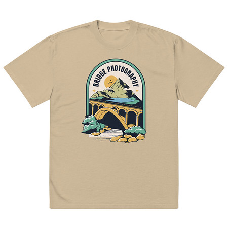 [ID: 713-G285] Bridge Photography - Scenic Oversized Faded T-Shirt