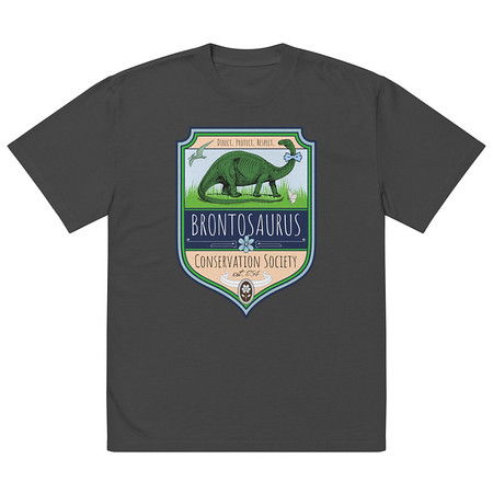 [ID: 713-G288] Brontosaurus Conservation Society Oversized Faded T-Shirt