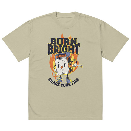 [ID: 713-G297] Burn Bright Oversized Faded T-Shirt