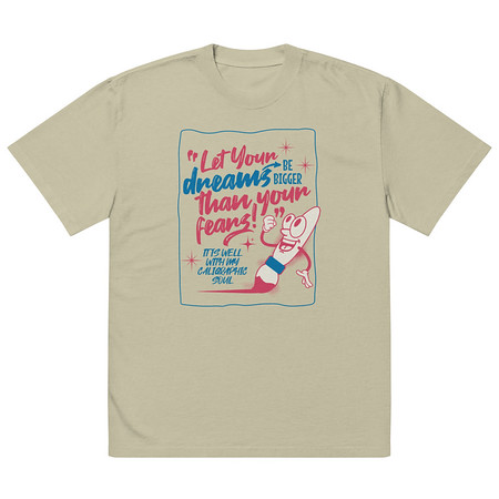 [ID: 713-G320] Calligraphic Soul Oversized Faded T-Shirt