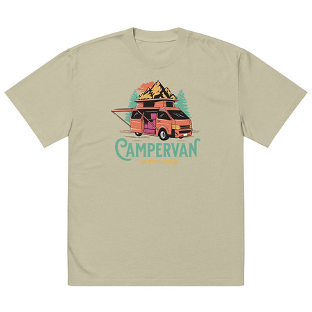 [ID: 713-G322] Campervan Community - Outdoor Adventure Oversized Faded T-Shirt