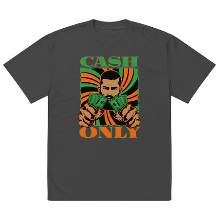 [ID: 713-G335] Cash Only - Streetwear Oversized Faded T-Shirt
