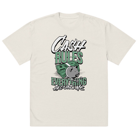 [ID: 713-G336] Cash Rules Oversized Faded T-Shirt
