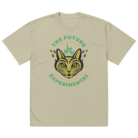 [ID: 713-G337] Cat Kingdom Berlin - Animal Oversized Faded T-Shirt