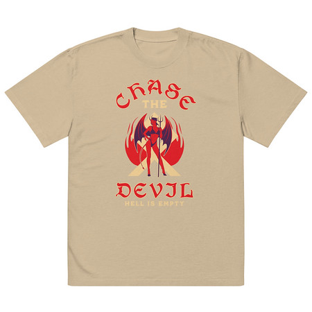 [ID: 713-G359] Chase The Devil Oversized Faded T-Shirt
