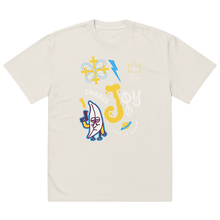 [ID: 713-G373] Choose Joy Oversized Faded T-Shirt