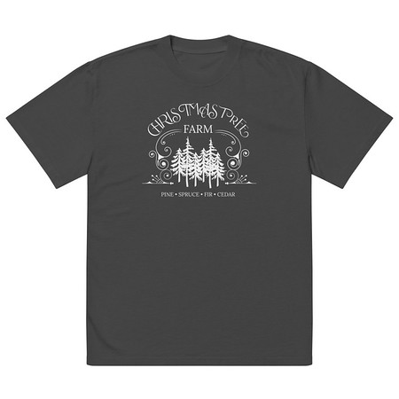 [ID: 713-G377] Christmas Tree Farm Oversized Faded T-Shirt