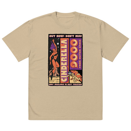[ID: 713-G378] Cinderella 9000 - Retro Astronaut Oversized Faded T-Shirt