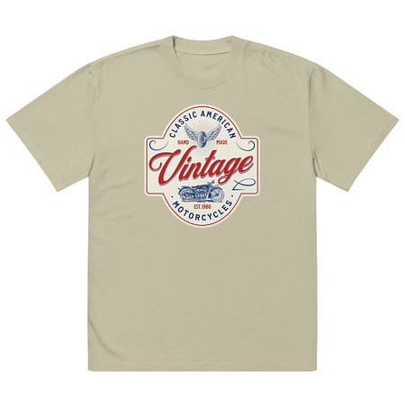 [ID: 713-G379] Classic American Motorcyles - Vintage Oversized Faded T-Shirt