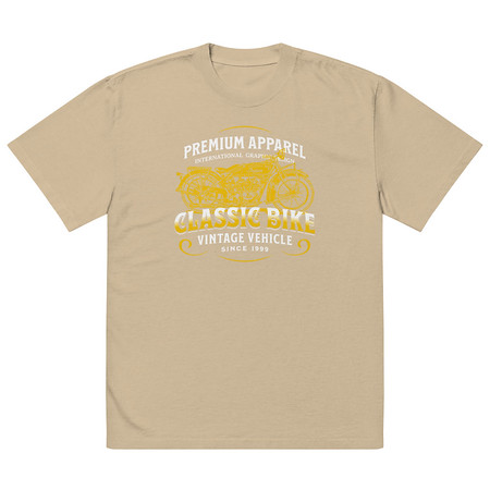 [ID: 713-G380] Classic Bike Oversized Faded T-Shirt