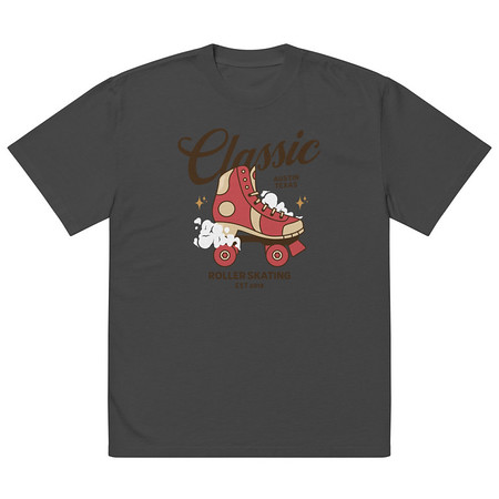 [ID: 713-G384] Classic Roller Skating - Sports Apparel Oversized Faded T-Shirt