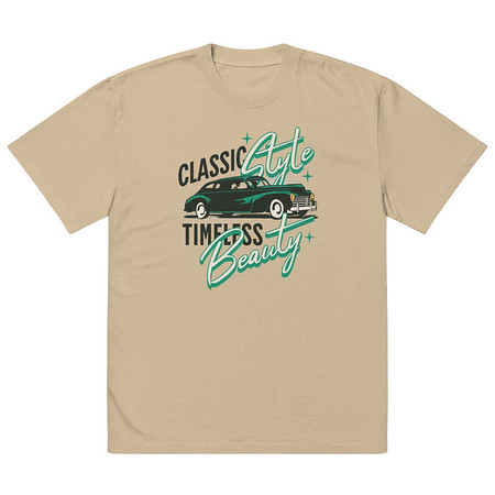 [ID: 713-G386] Classic Style Timeless Beauty Oversized Faded T-Shirt