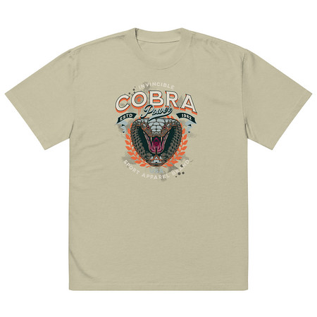 [ID: 713-G390] Cobra Power - Sports Oversized Faded T-Shirt