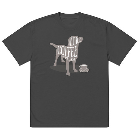 [ID: 713-G399] Coffee Dog Oversized Faded T-Shirt