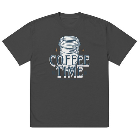 [ID: 713-G404] Coffee Time Oversized Faded T-Shirt