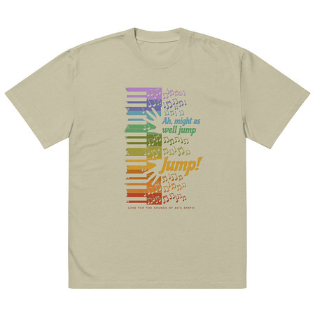 [ID: 713-G410] Colorful Retro Keyboard Oversized Faded T-Shirt
