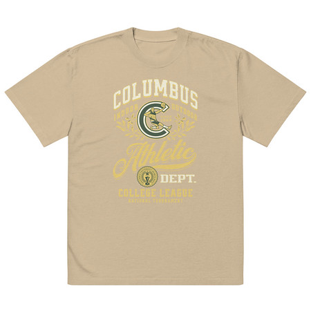 [ID: 713-G412] Columbus Athletic Oversized Faded T-Shirt