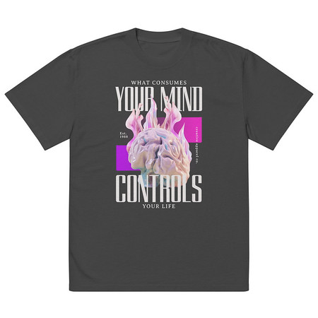 [ID: 713-G414] Control your Mind Oversized Faded T-Shirt