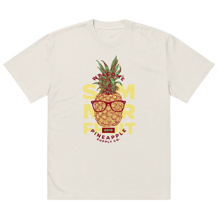 [ID: 713-G417] Cool Pineapple - Tropical Fruit Oversized Faded T-Shirt
