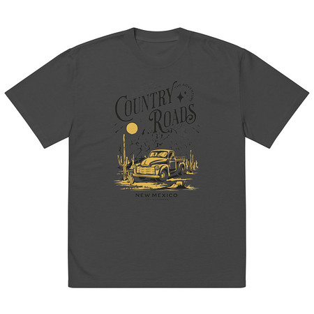[ID: 713-G427] Country Roads - Wild West Oversized Faded T-Shirt