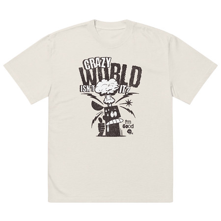 [ID: 713-G430] Crazy World Oversized Faded T-Shirt